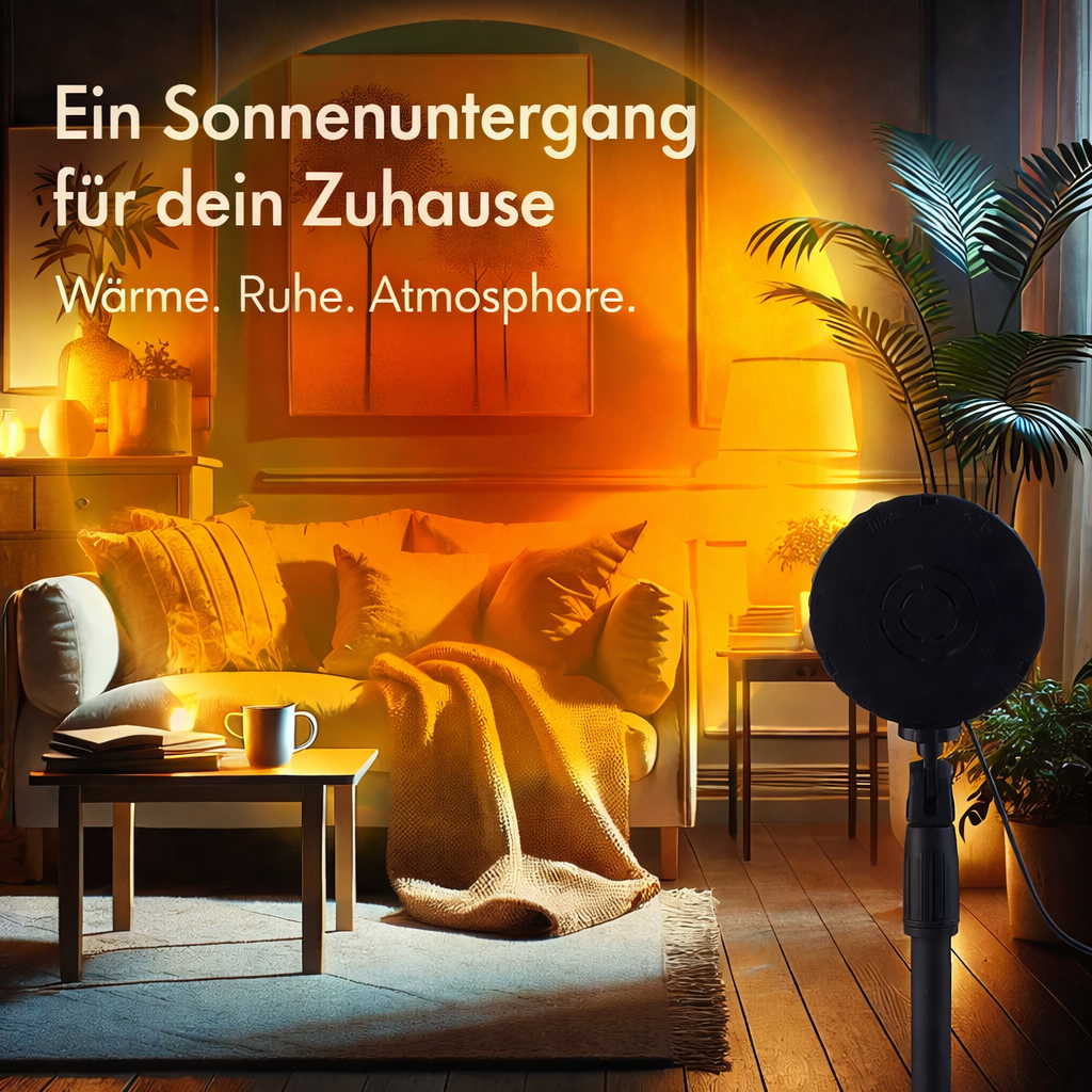 LED Sunset Lampe mit Stativ – Sonnenuntergang Projektor Licht USB