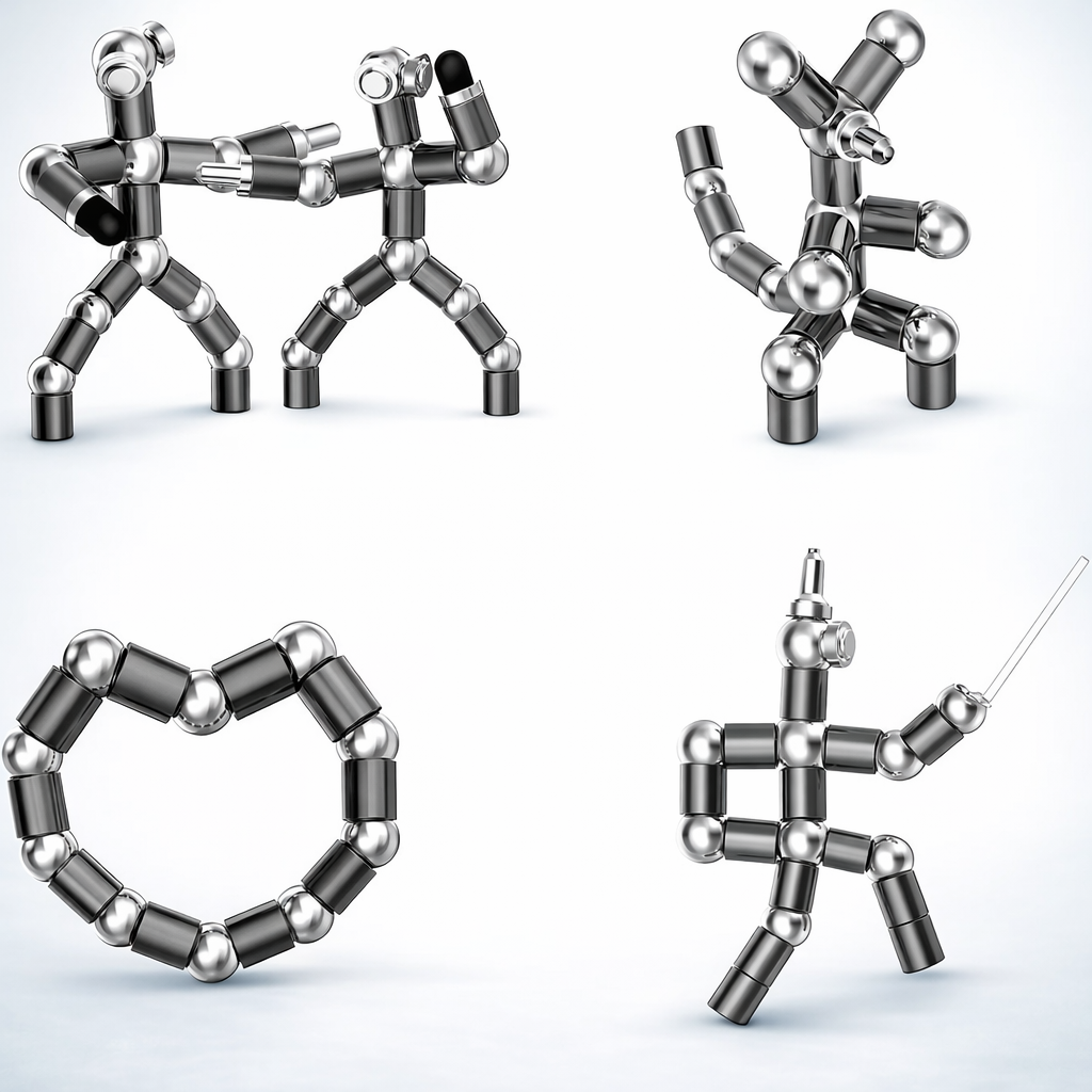 Magnetischer Kugelschreiber Multifunktion Stressabbau Stift Schwarz Gadget