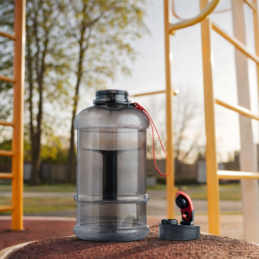 Große 2,2L Wasserflasche, BPA-frei, dicht, perfekt für Sport & Gym