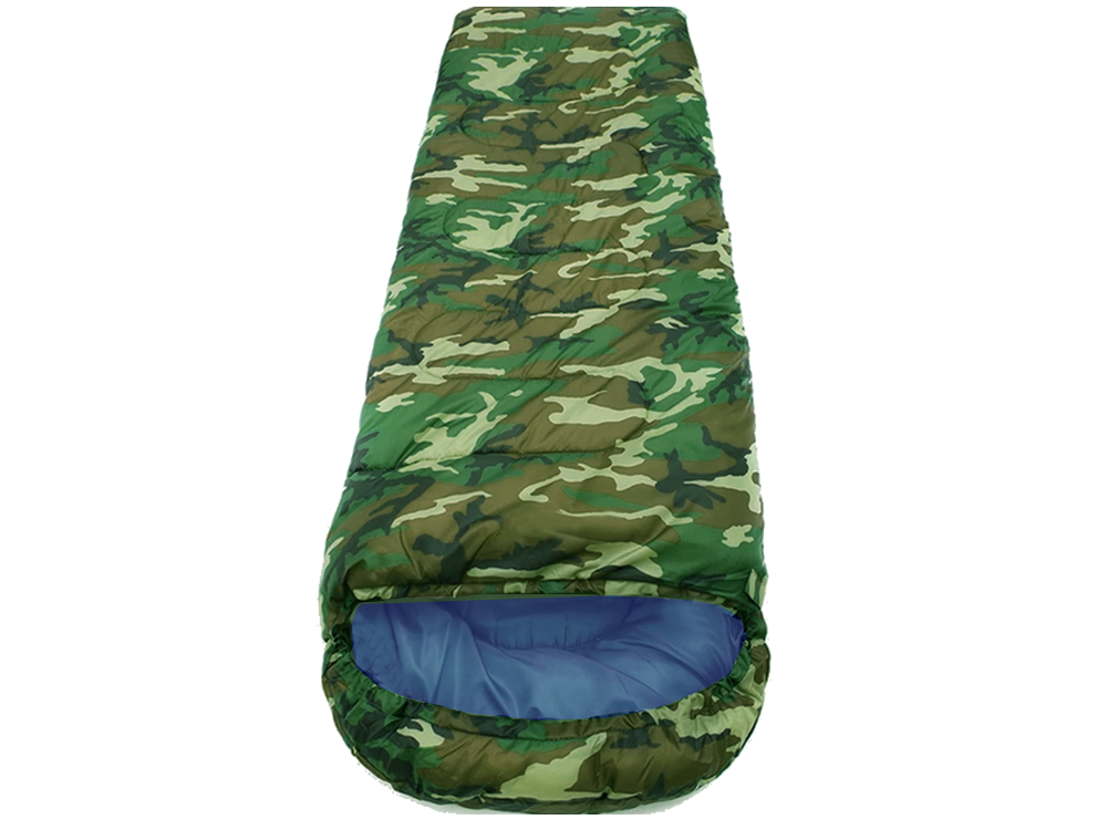 Mumienschlafsack Camping mit Kapuze leicht warm Outdoor Tarnfarbe - Schlafsack