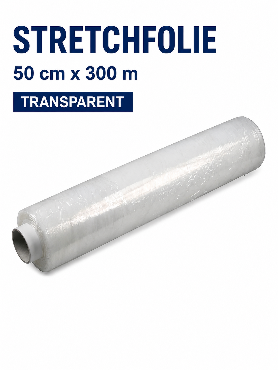 Stretchfolie 50cm x 300m Transparent Palettenfolie Verpackungsfolie