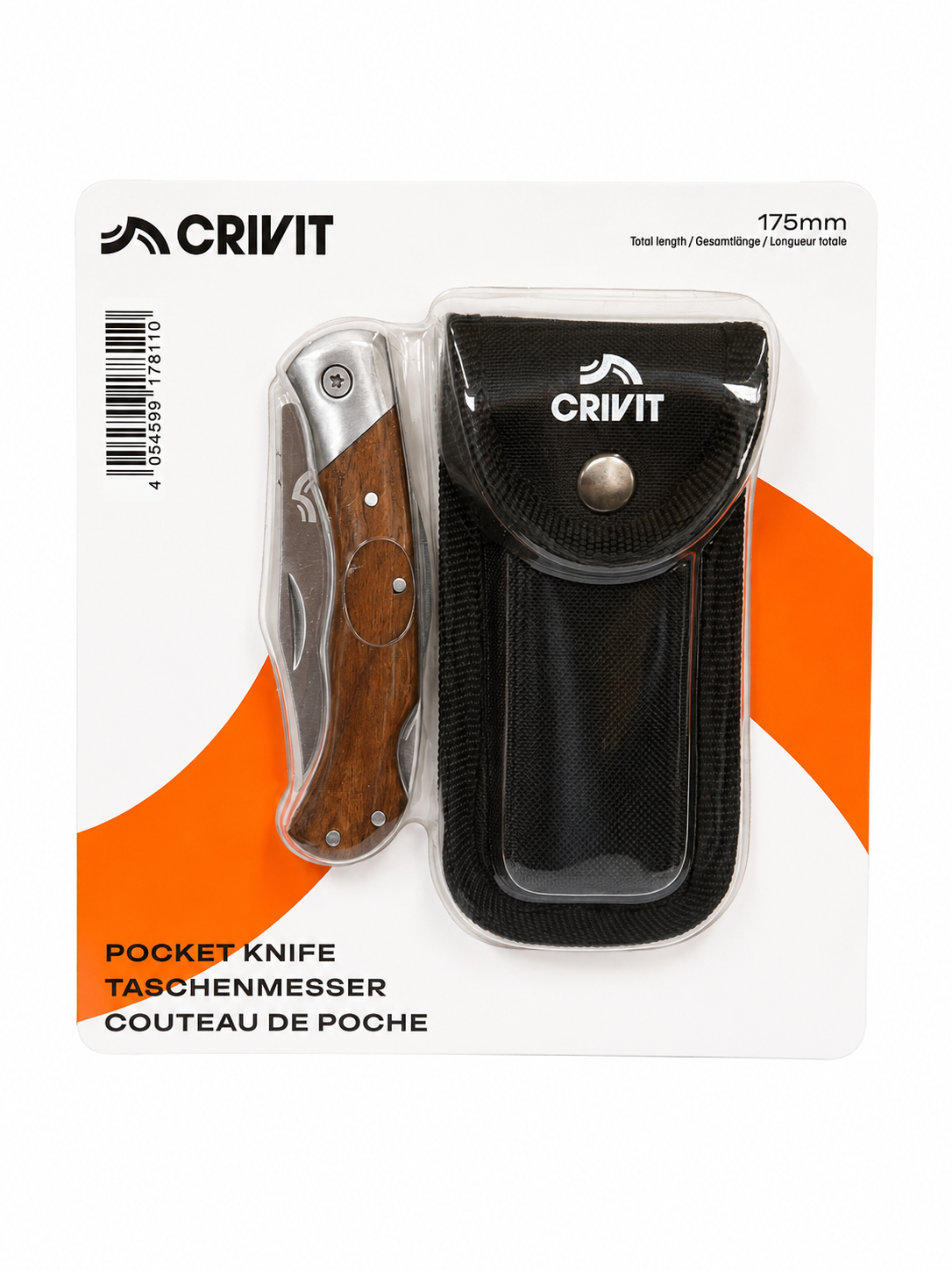 CRIVIT Taschenmesser mit Gürteltasche Klappmesser Edelstahl Modell Auswahl