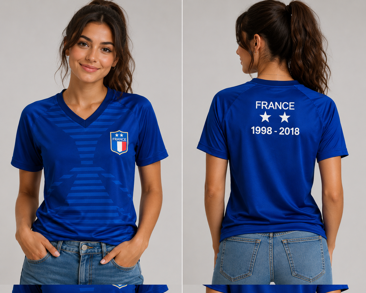 Frankreich Fan T-Shirt WM EM Fußball Shirt Unisex Frankreich Trikot