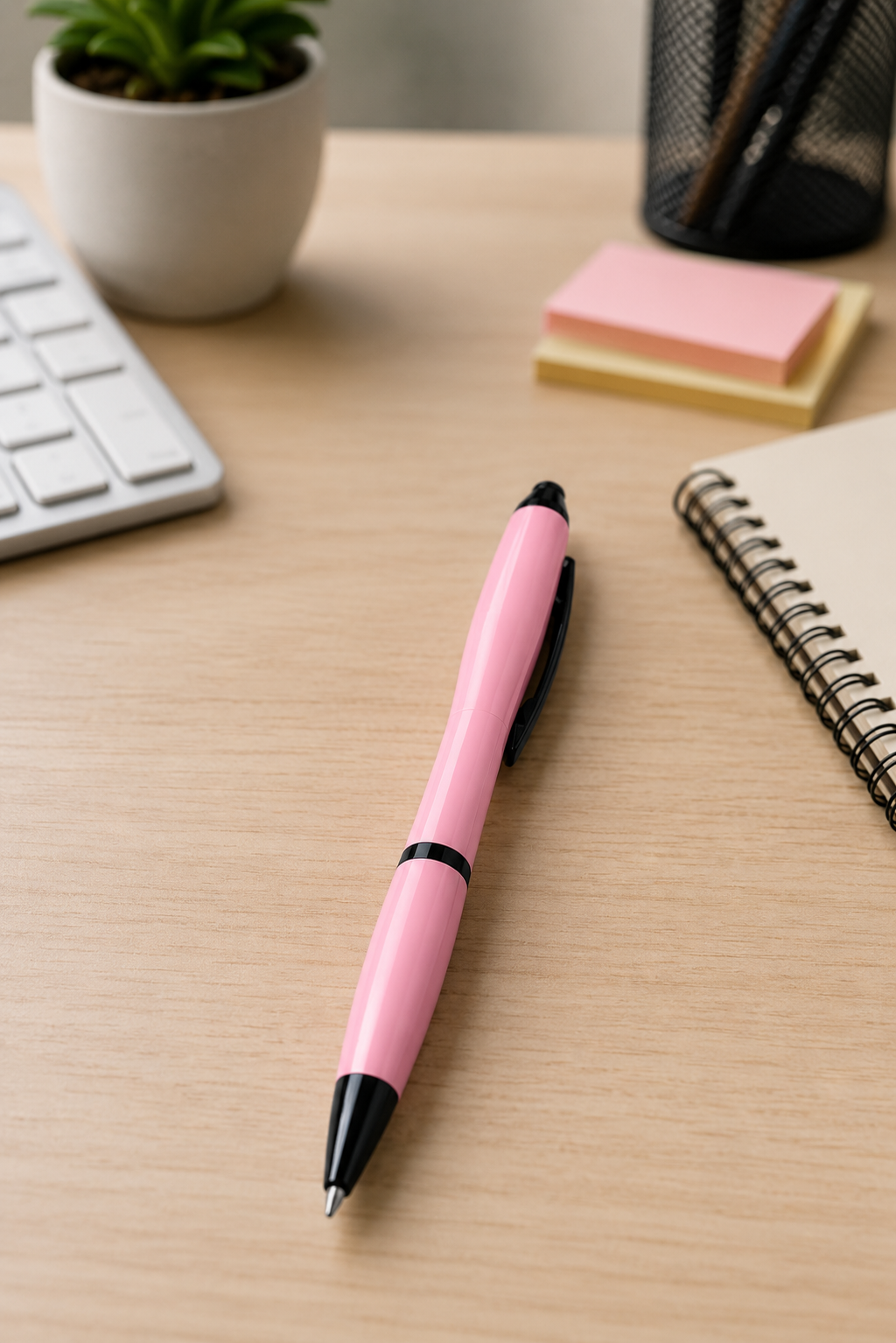 Kugelschreiber Rosa mit Clip Schreibstift Büro Schule 1/10 Stück