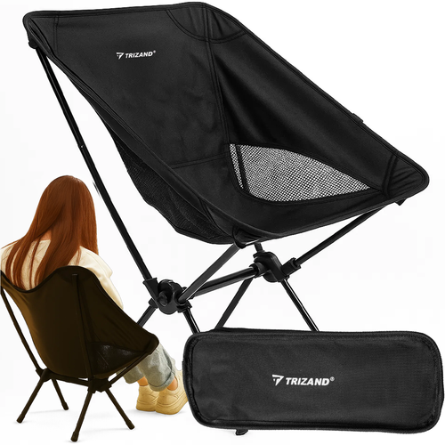 Klappbarer Campingstuhl mit Tragetasche – Leichter Angelstuhl Strandstuhl bis 120kg