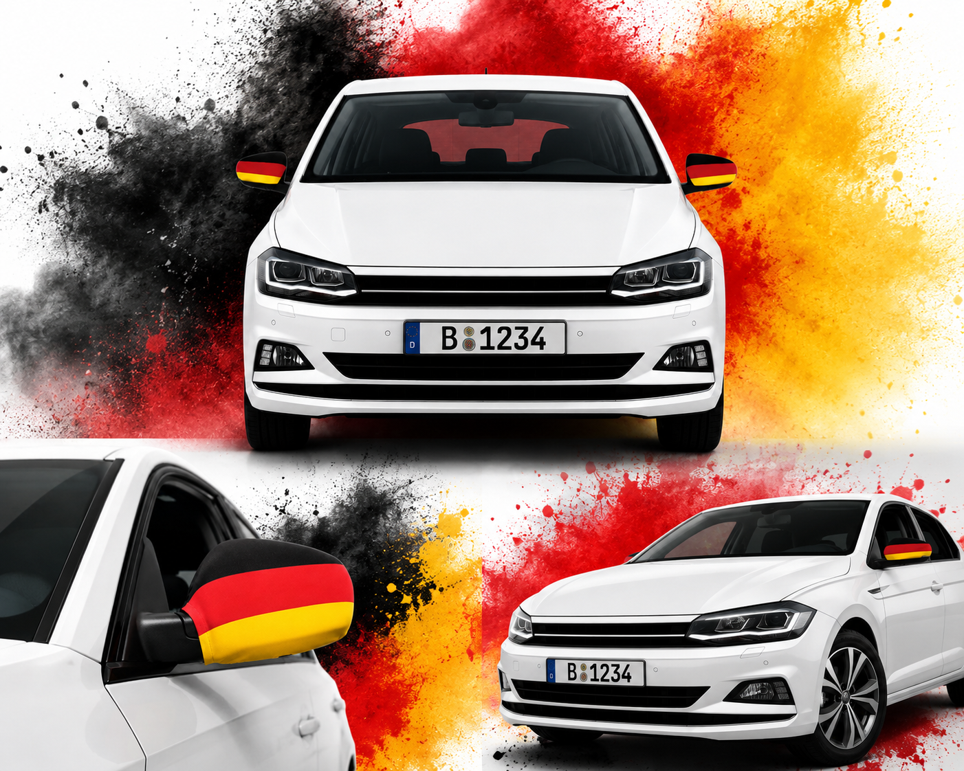 Deutschland Spiegelfahne 2er Set Auto Spiegel Flagge WM EM Fanartikel