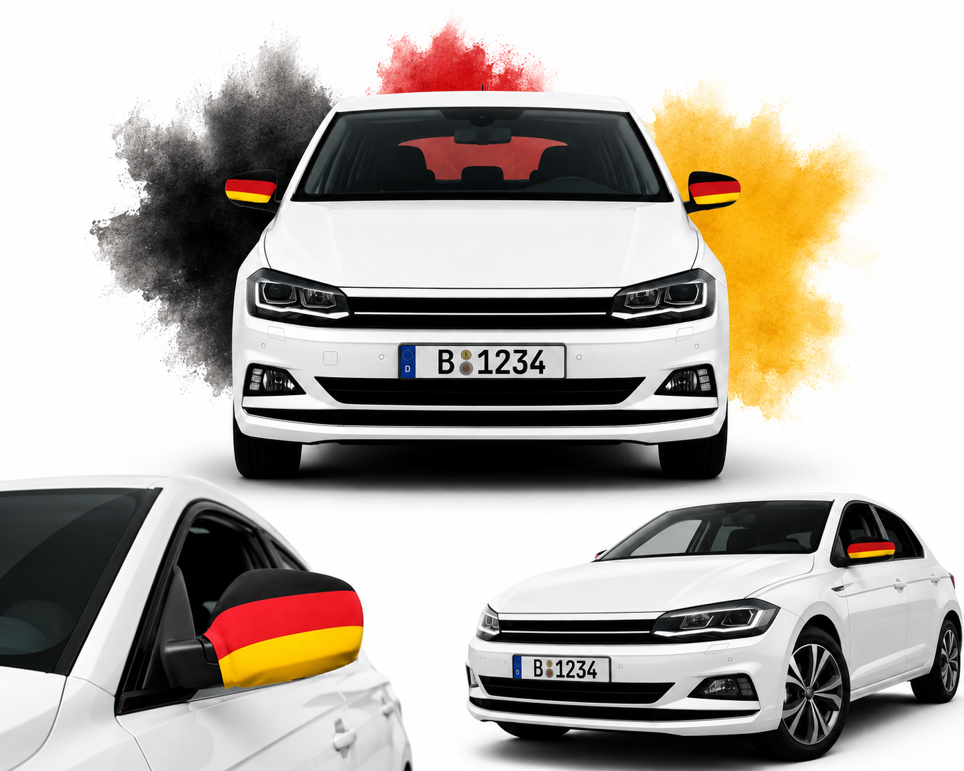 Deutschland Spiegelfahne 2er Set Auto Spiegel Flagge WM EM Fanartikel