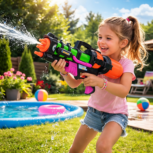 XXL Wasserpistole 60 cm mit 1,25L Tank – Wassergewehr für Kinder Sommer Wasserspaß