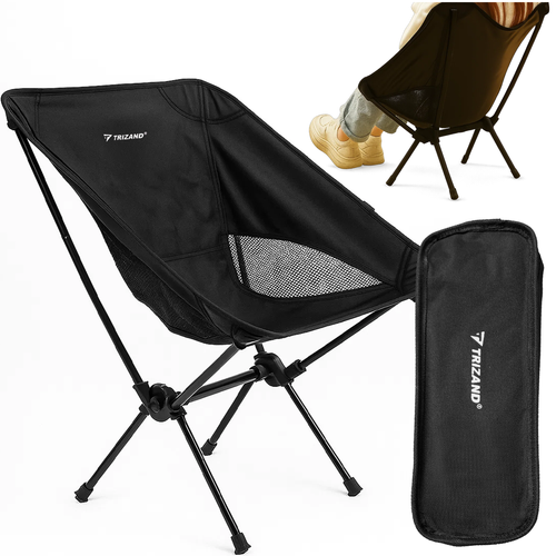 Klappbarer Campingstuhl mit Tragetasche – Leichter Angelstuhl Strandstuhl bis 120kg