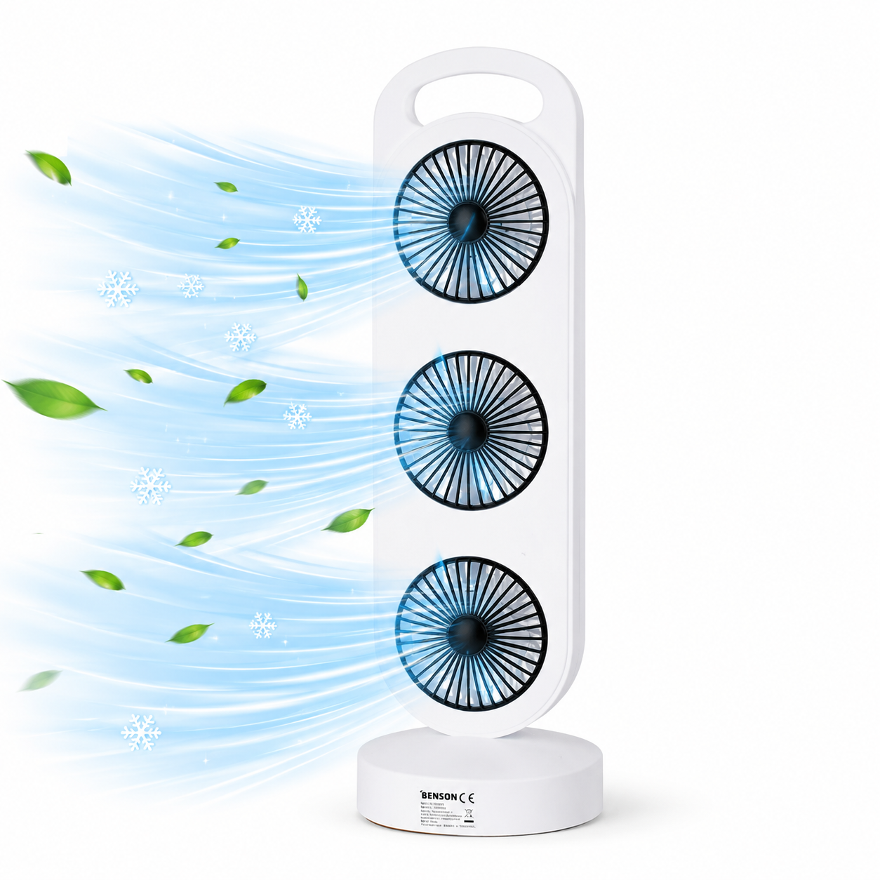 USB Standventilator Wiederaufladbar Tischventilator Akku Ventilator 3 Stufen