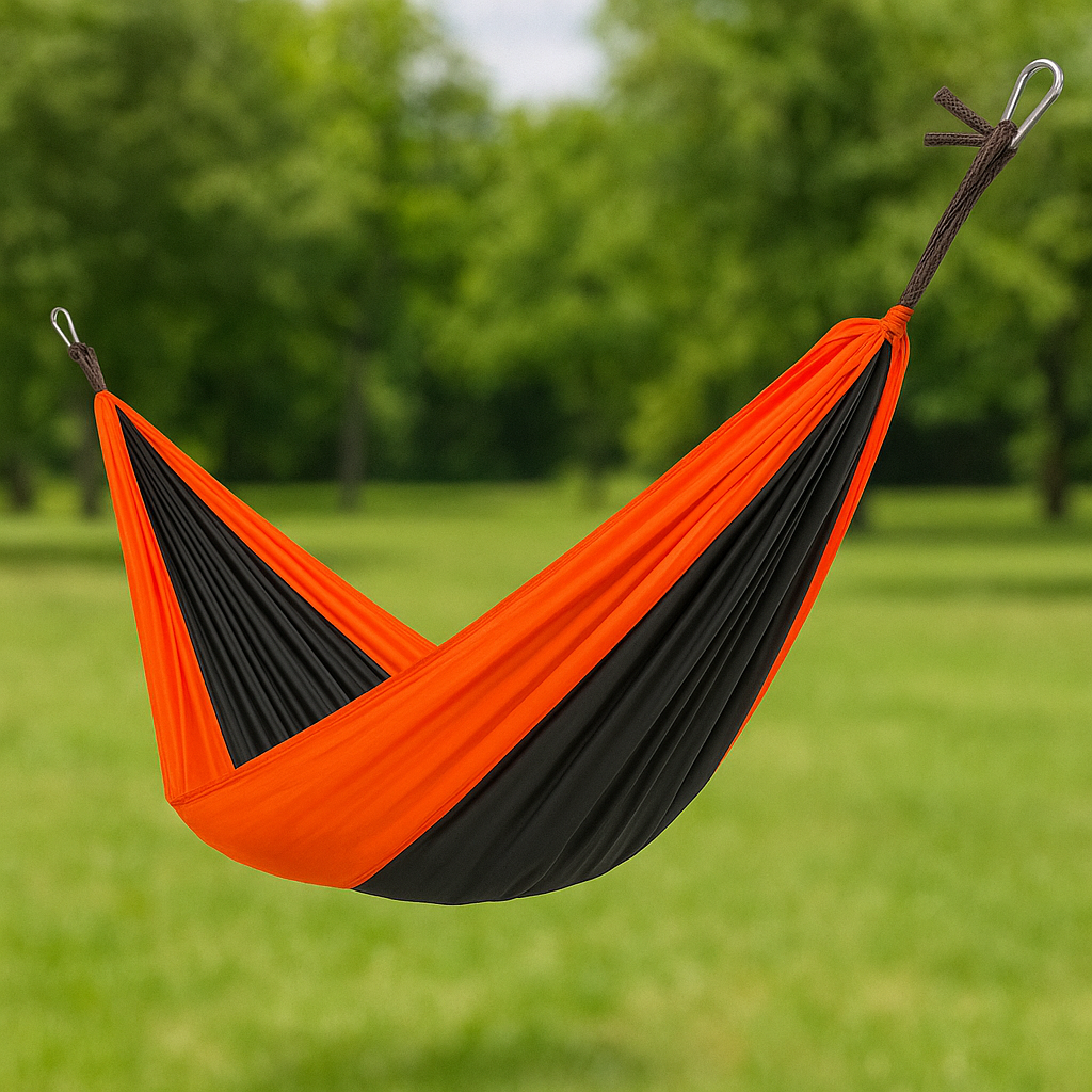Ultraleichte Hängematte 275x140 cm – bis ca. 200 kg belastbar, inkl. Karabiner