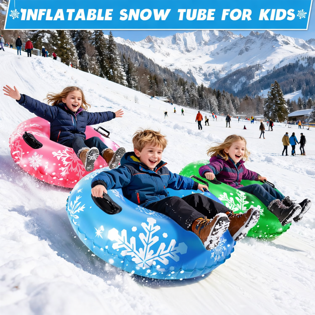 Snow Tube Aufblasbar Schneereifen mit Griffen Schwimmring für Schnee & Wasser