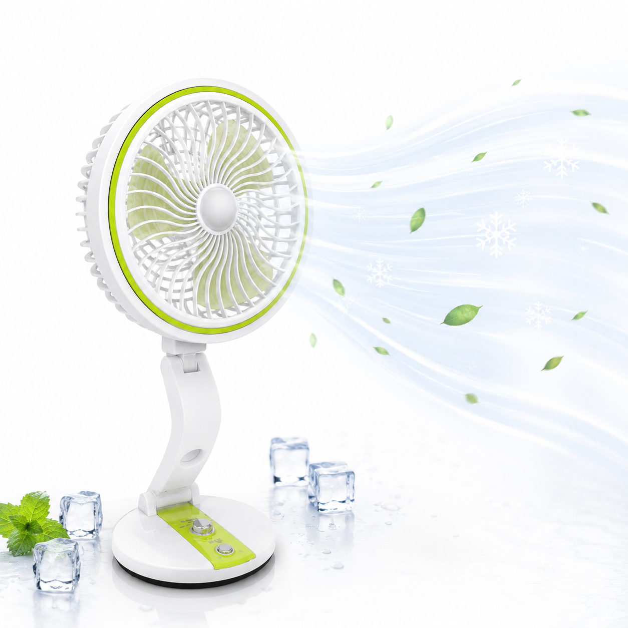 USB Ventilator Akku Tischventilator LED Lampe Faltbar Kabellos Camping Reise