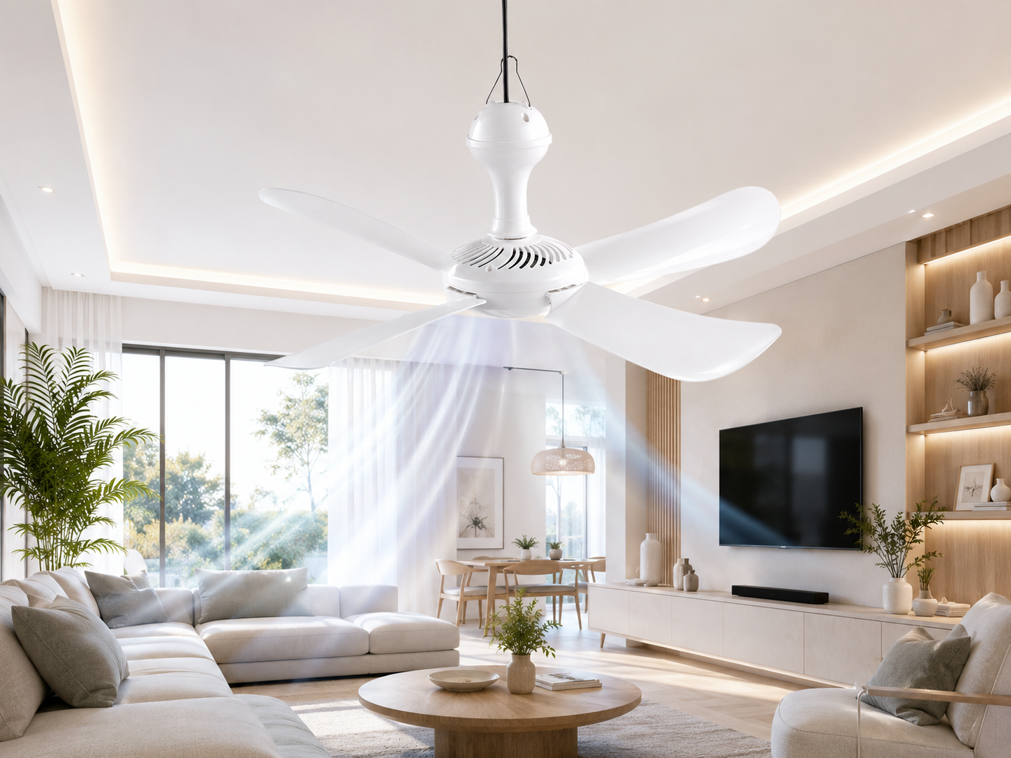 Sichler Deckenventilator Camping Ventilator 53cm Leise 230V zum Hängen