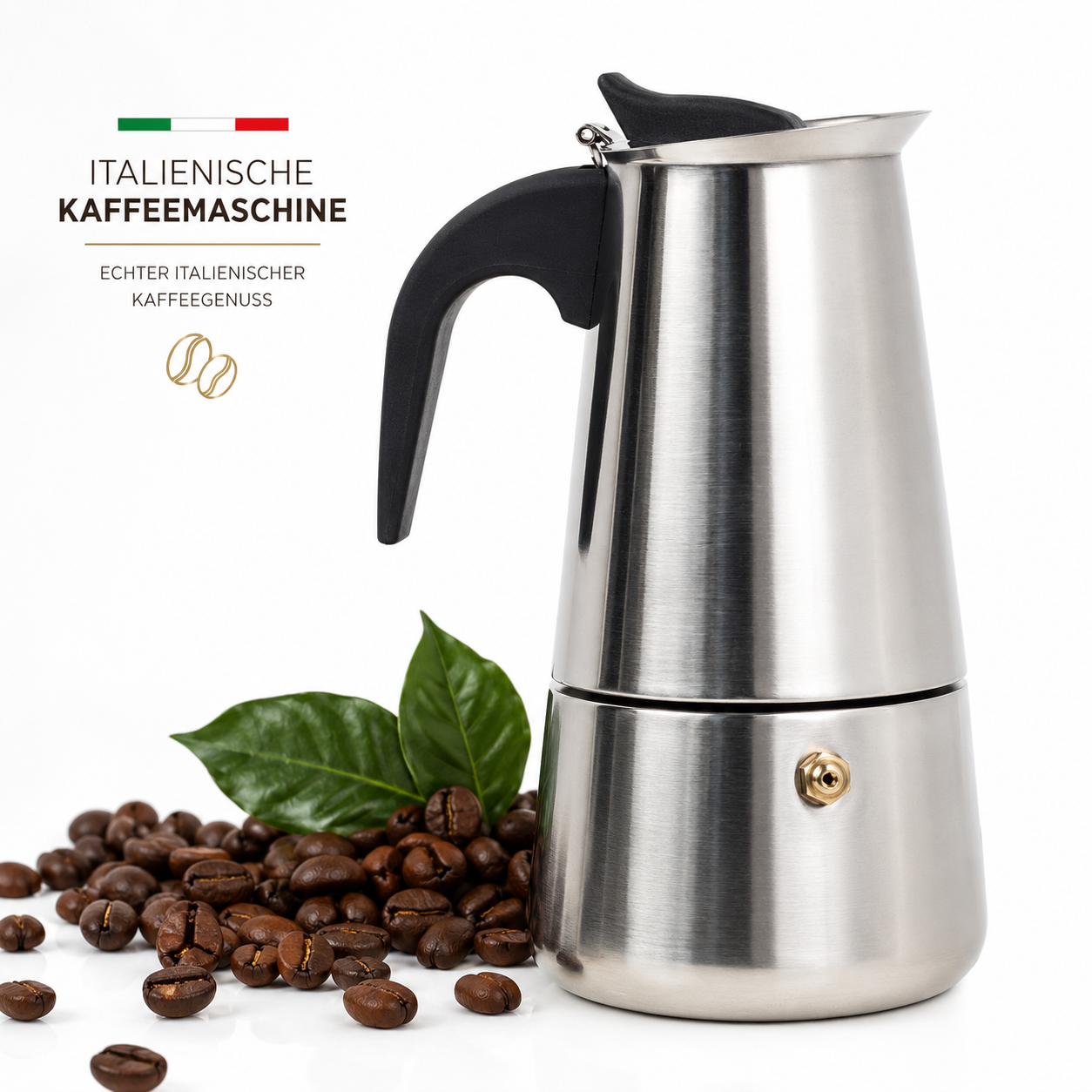 Espressokocher 300ml 6 Tassen Edelstahl Mokkakanne Kaffeekocher Induktion
