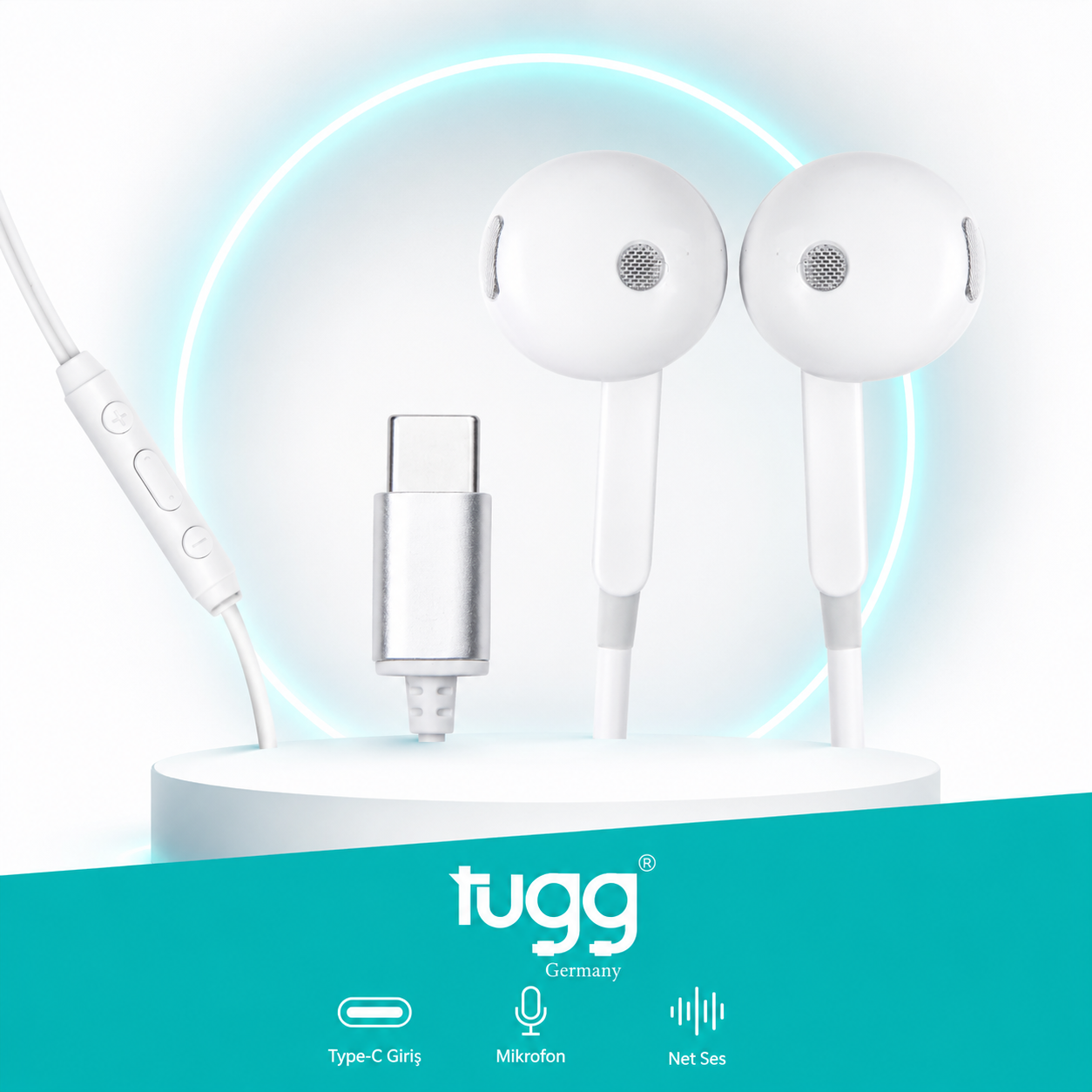 TUGG Typ-C Kopfhörer USB-C In Ear Headset Kabelgebunden Stereo Mikrofon
