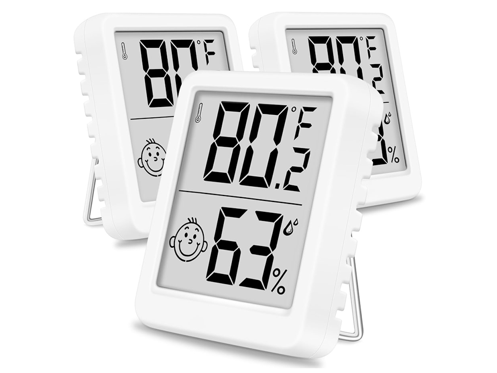 Digitales Thermometer Hygrometer Mini Wetterstation mit LCD, Magnet und Smiley-Komfortanzeige