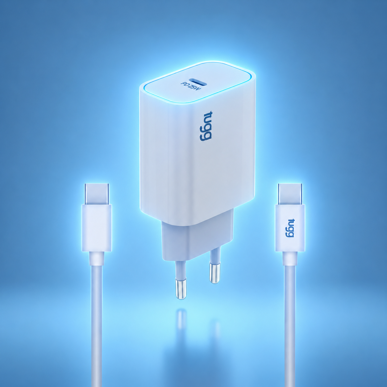 TUGG 25W USB-C Ladegerät Set Netzteil Schnellladegerät USB-C Kabel 1m PPS PD