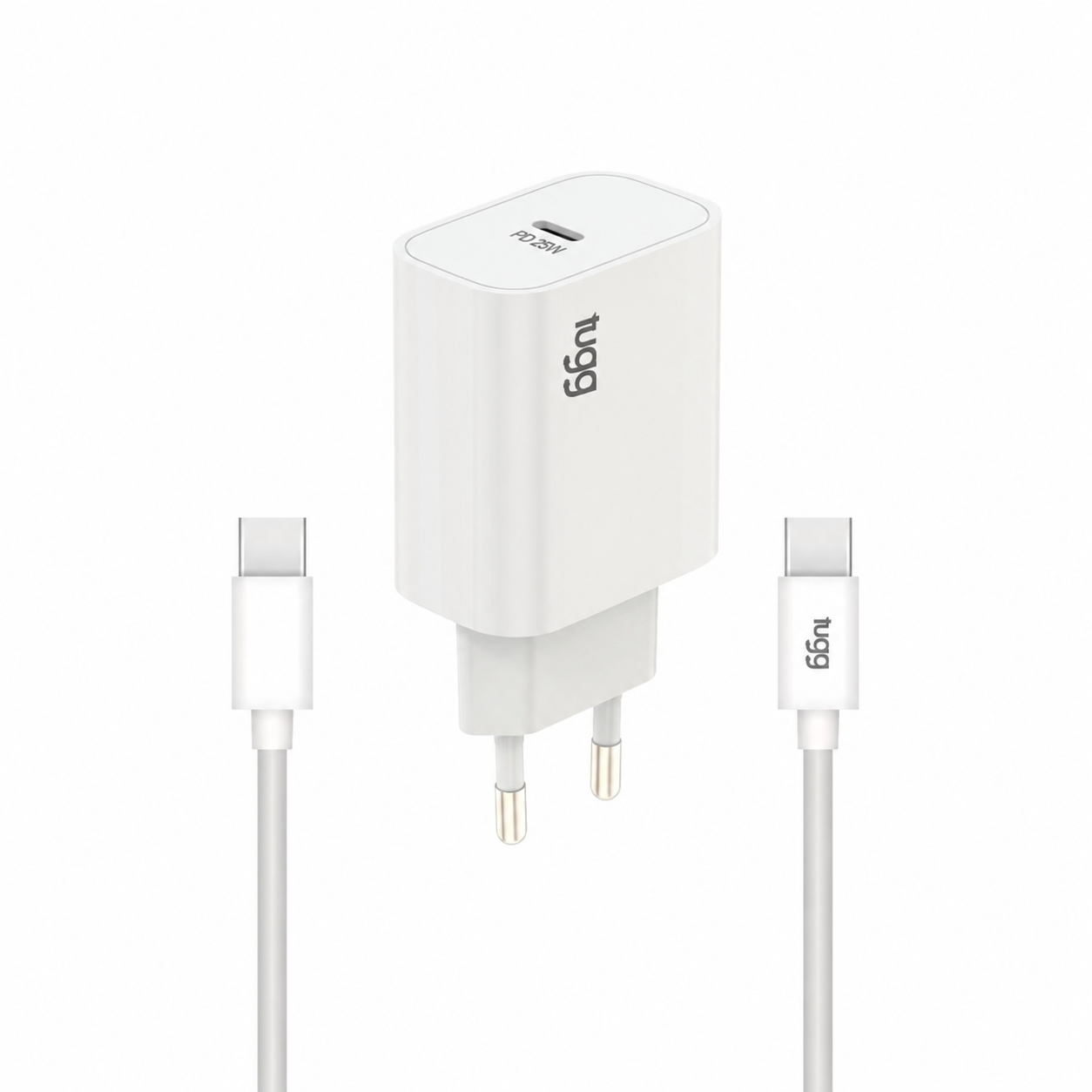 TUGG 25W USB-C Ladegerät Set Netzteil Schnellladegerät USB-C Kabel 1m PPS PD
