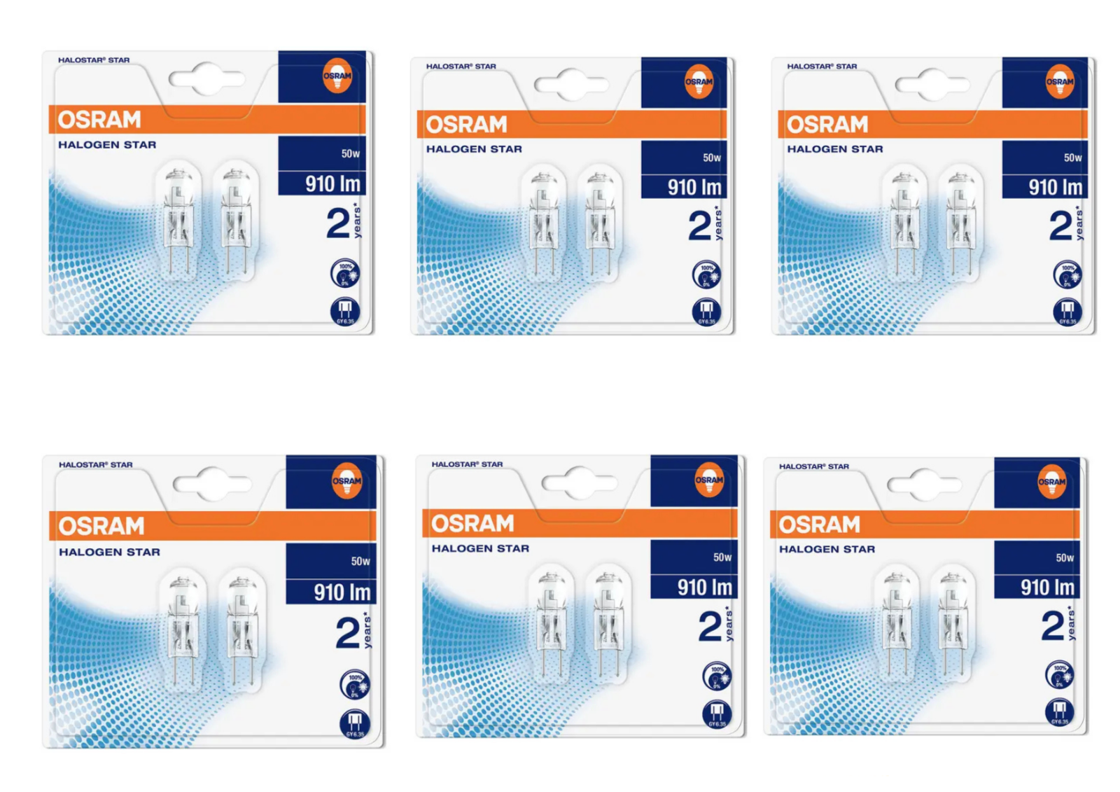 Osram Halogenlampe GY6.35 50W 12V Warmweiß Dimmbar Halogen Stiftsockellampe