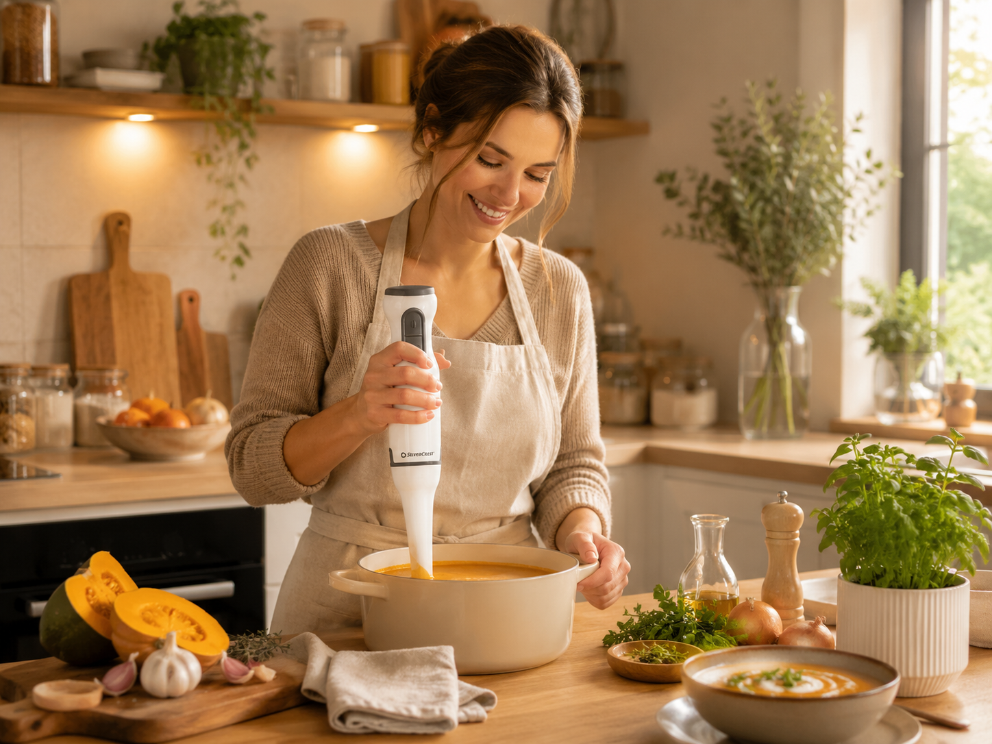 SILVERCREST Stabmixer SSM 350 D1 350W Pürierstab Edelstahl Weiß Turbo
