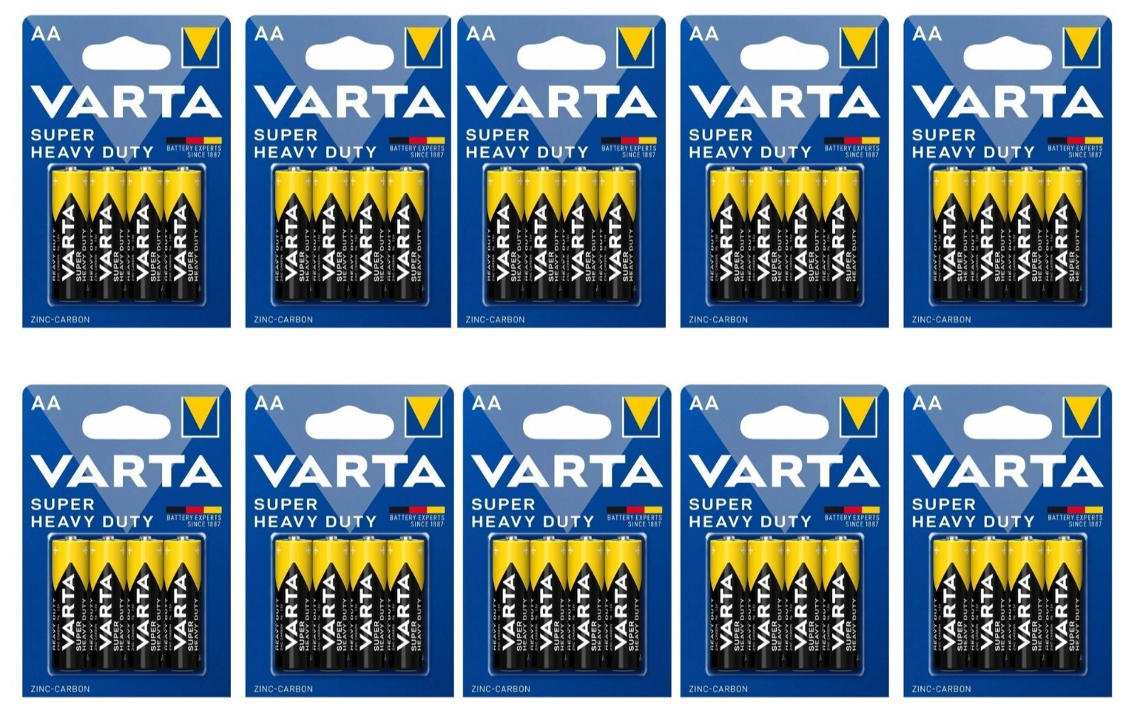 VARTA AA Batterien R6 1,5V Superlife Zink-Kohle Mignon Typ 2006