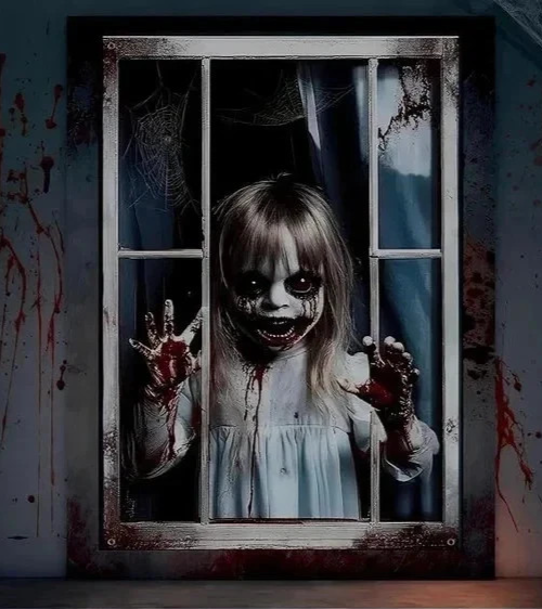 Halloween Fensterdeko 80x120cm Horror Fensterbild Gruseldeko Türdeko Party Deko