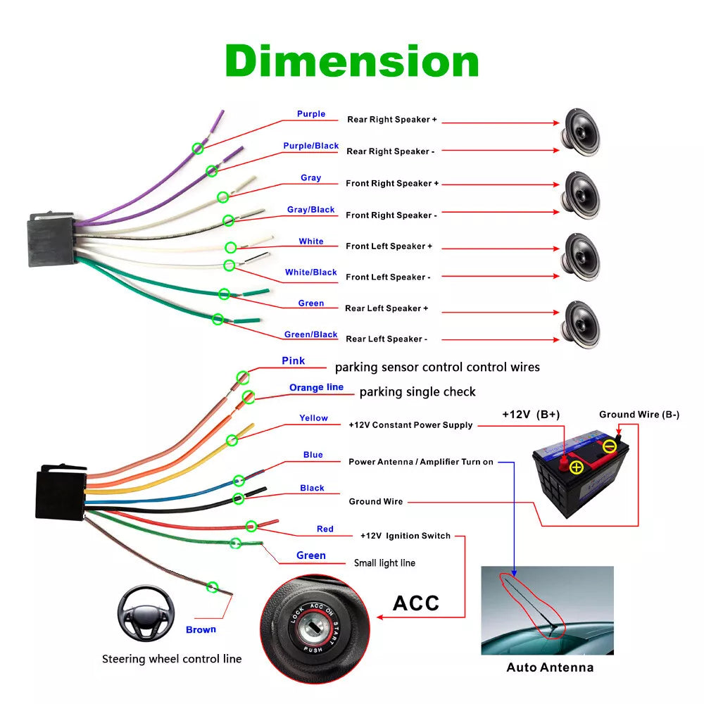 7 Zoll 2DIN Autoradio mit Bluetooth, FM, USB, AUX, MirrorLink & Rückfahrkamera