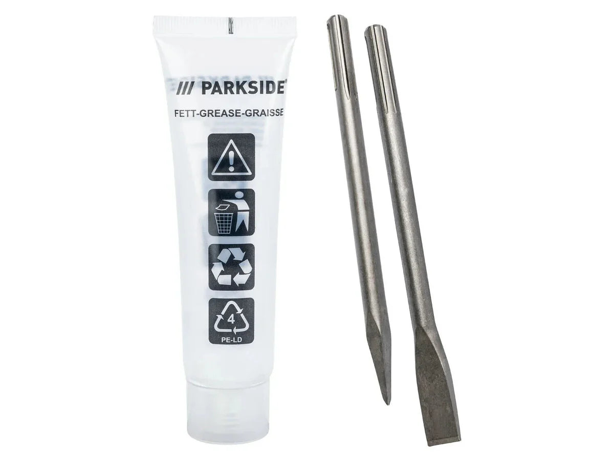 PARKSIDE® Abbruchhammer PAH 1300 B2 – 1300W SDS-Max Meißelhammer mit 15 Joule Schlagkraft – inkl. Koffer, Spitz- & Flachmeißel – Profi Abbruchwerkzeug für Beton, Mauerwerk & Gestein