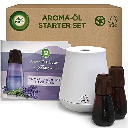 Air Wick Aroma-Öl Starter Set Lavendel – Diffuser mit 2 × 20 ml Duftöl-Nachfüllern