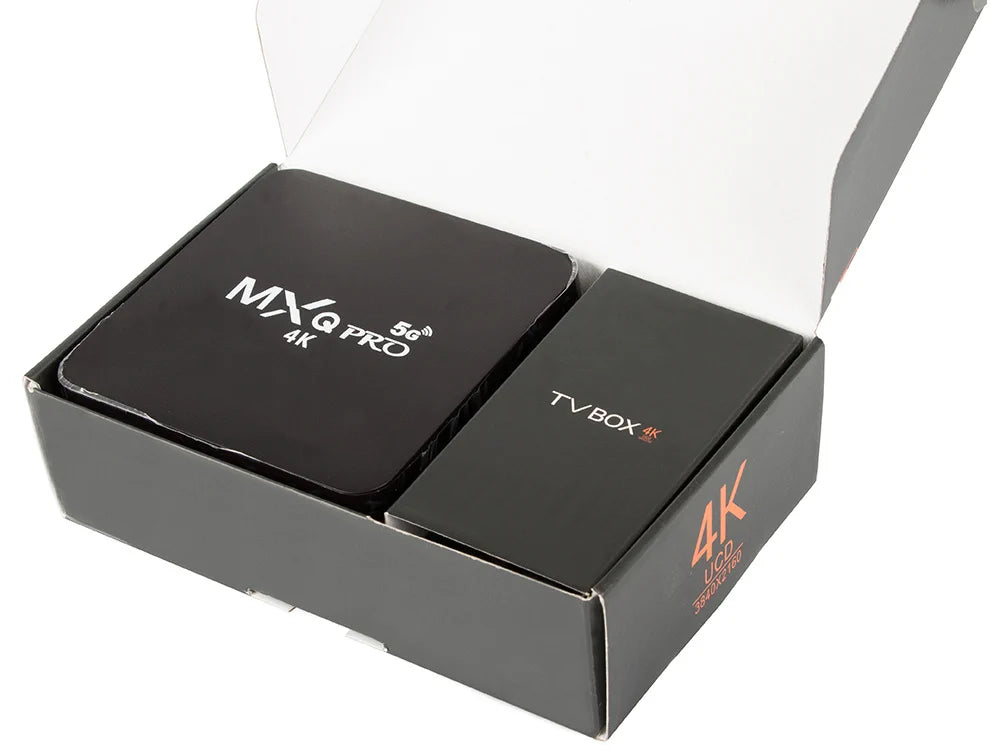 Android 14 TV Box 4K – Smart Media Player mit 2 GB RAM, 16 GB Speicher, WLAN, HDMI, LAN und 4x USB