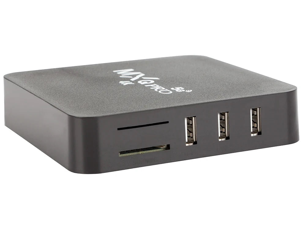 Android 14 TV Box 4K – Smart Media Player mit 2 GB RAM, 16 GB Speicher, WLAN, HDMI, LAN und 4x USB
