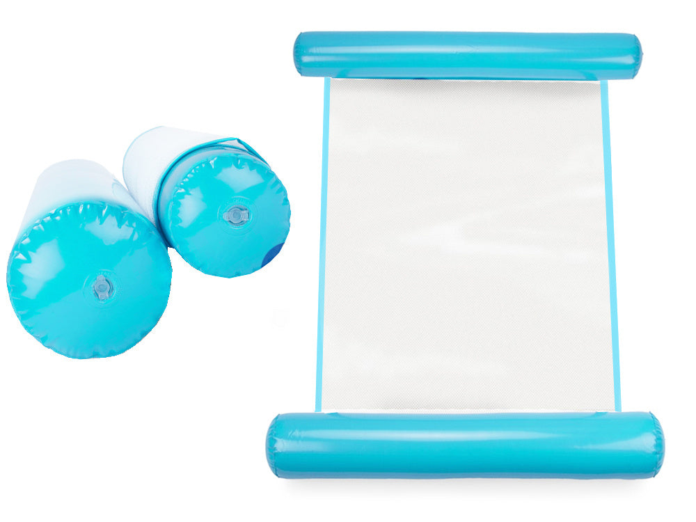 Wasserhängematte Aufblasbar Pool Liege Schwimmmatte Luftmatratze Blau