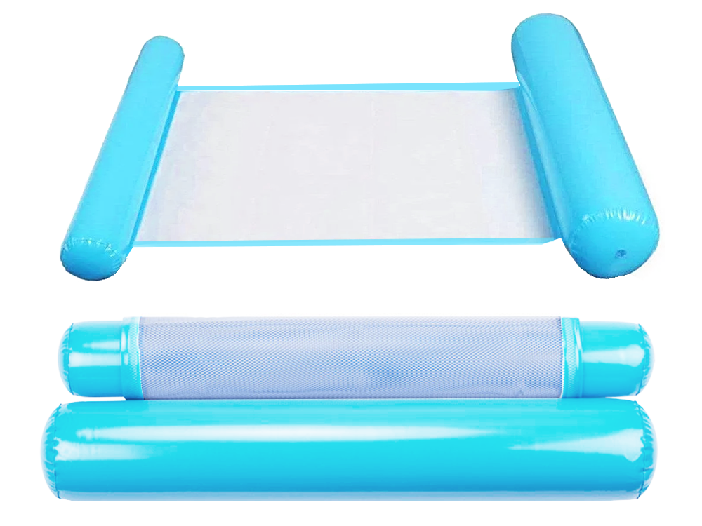 Wasserhängematte Aufblasbar Pool Liege Schwimmmatte Luftmatratze Blau