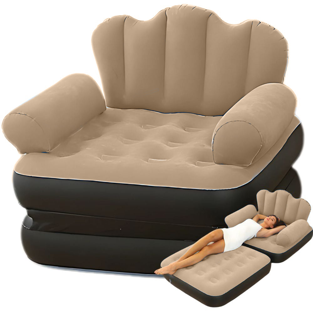 Aufblasbares 2in1 Sofa Sessel Bett – Luftsofa mit Rückenlehne und Armlehnen