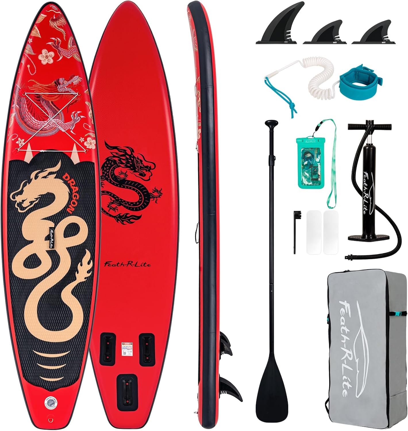 SUP Board 335cm aufblasbar Set Paddle Pumpe Rucksack Finnen Allround