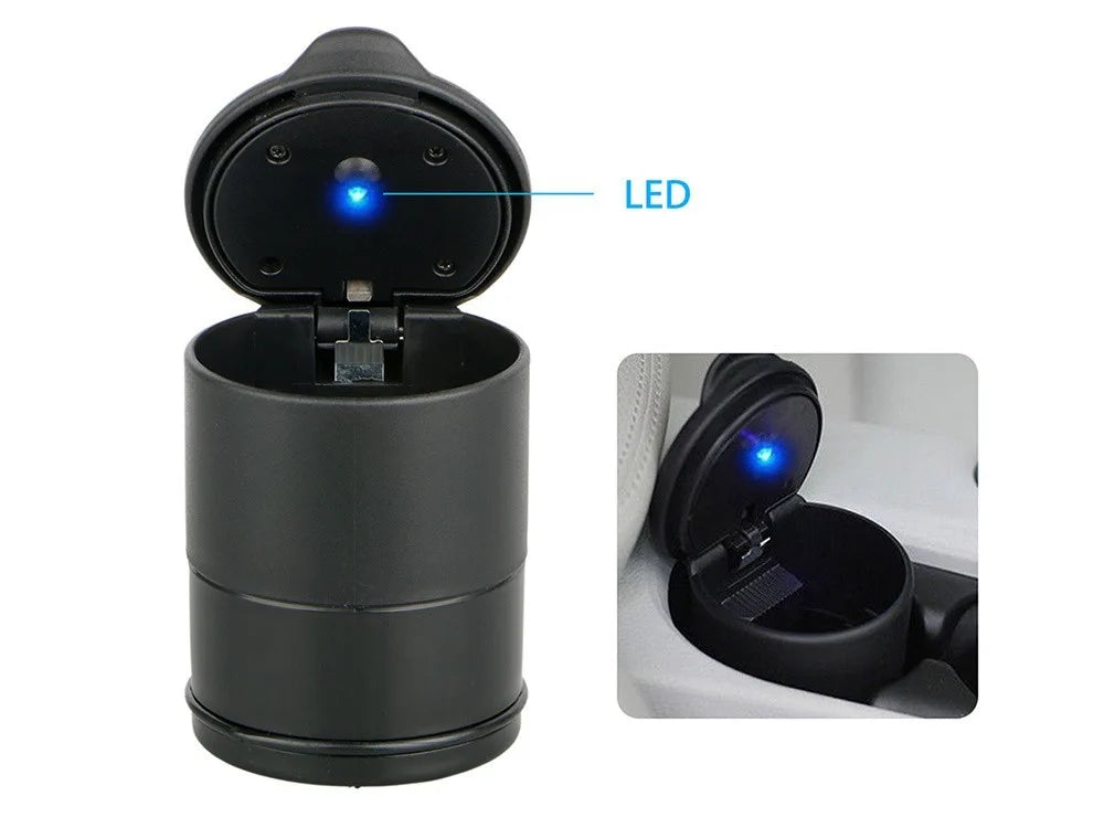 Auto Aschenbecher LED rauchfrei geruchsdicht mit Deckel KFZ Becher