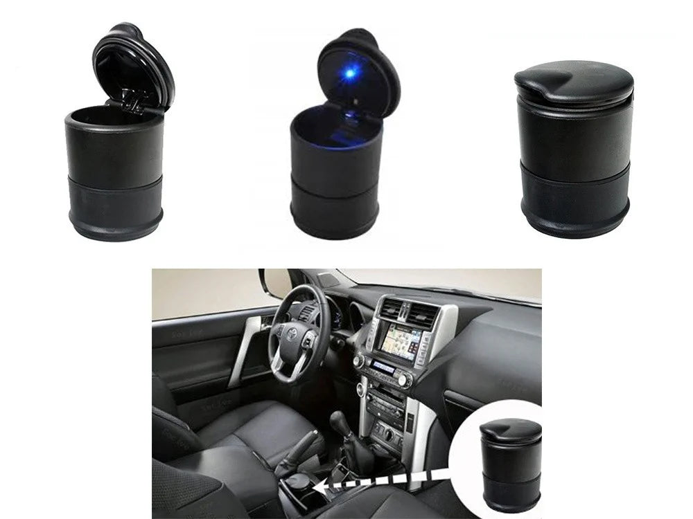 Auto Aschenbecher LED rauchfrei geruchsdicht mit Deckel KFZ Becher