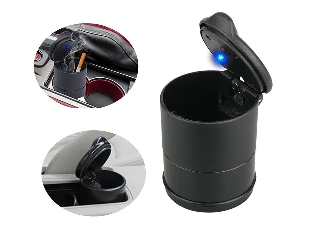 Auto Aschenbecher LED rauchfrei geruchsdicht mit Deckel KFZ Becher