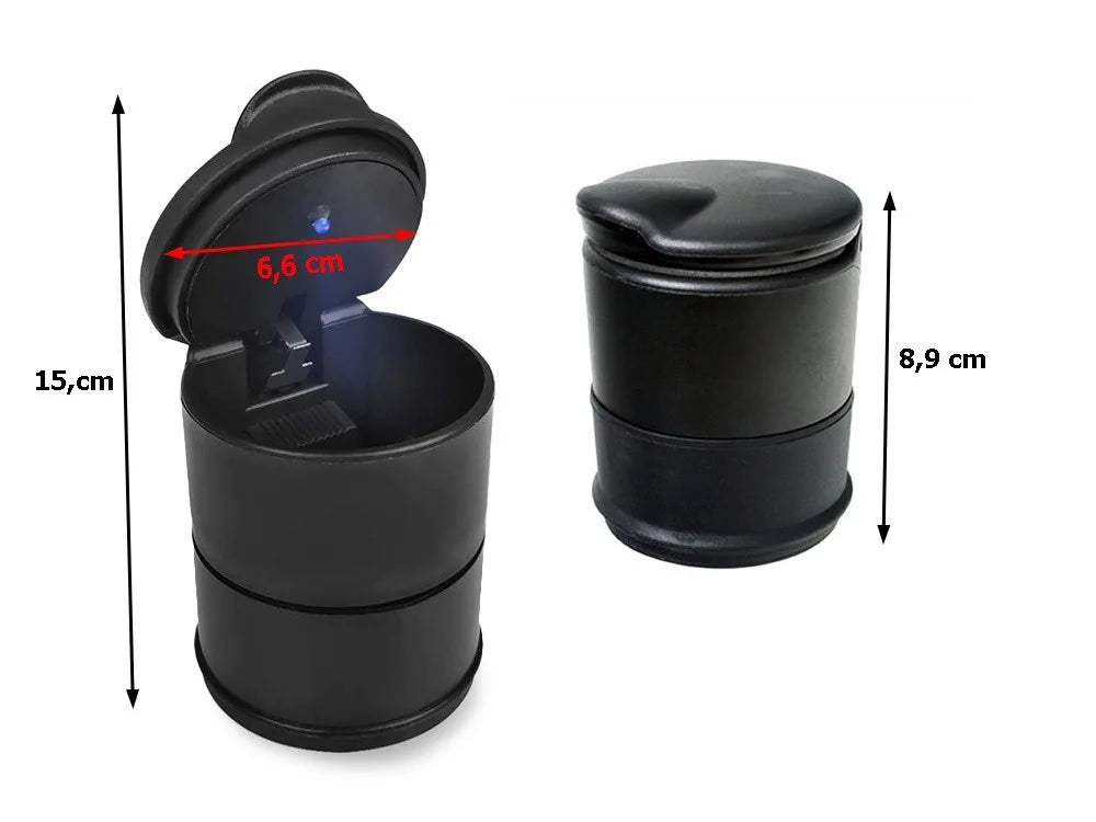 Auto Aschenbecher LED rauchfrei geruchsdicht mit Deckel KFZ Becher