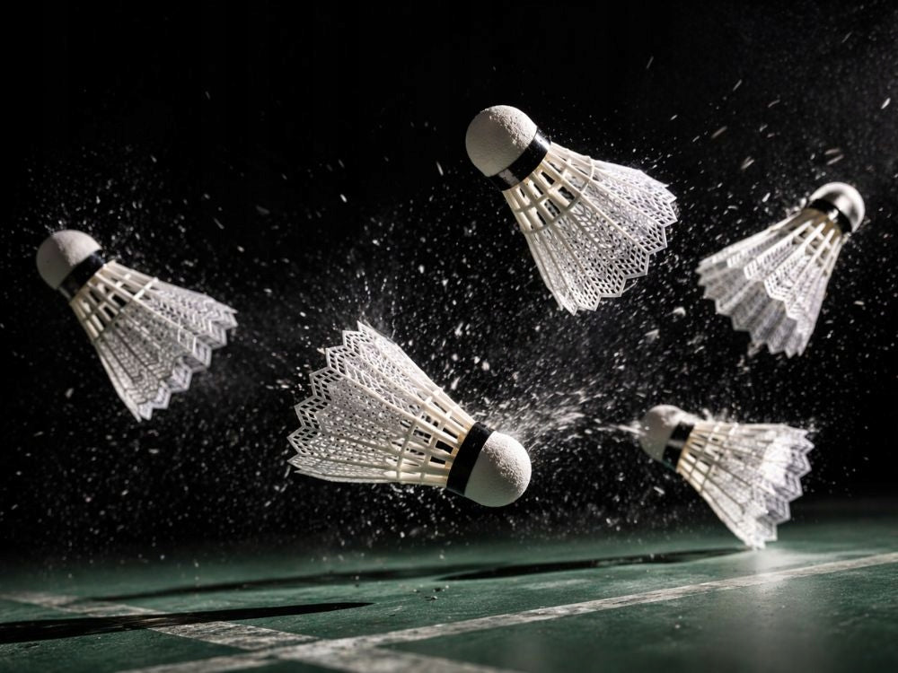 Badminton Federbälle weiß Shuttlecocks stabil Outdoor Freizeit 1 oder 5 Stück