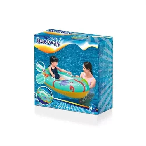 Bestway Kinderboot Aufblasbar 119x79cm Schwimmbett Schwimmboot Pool Boot