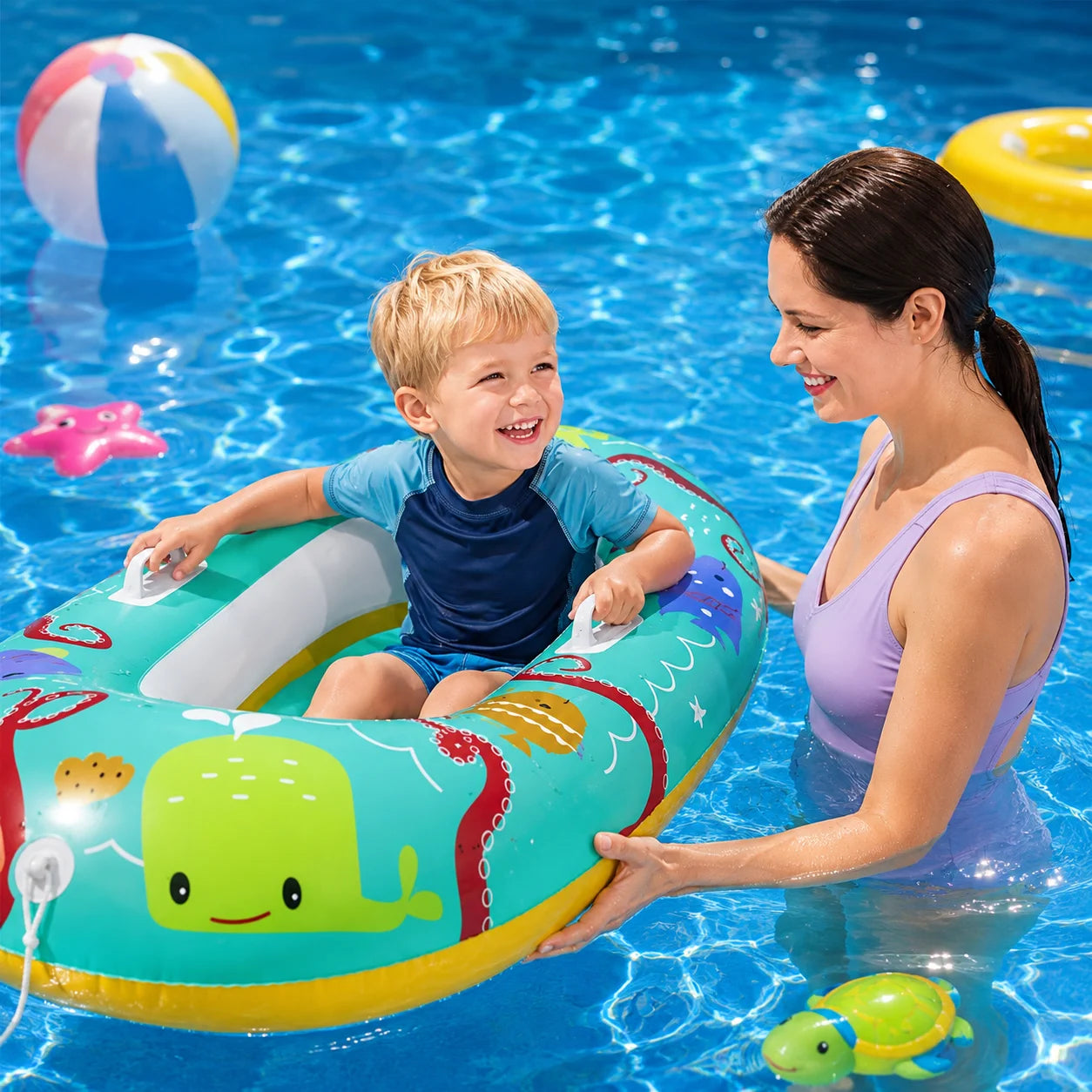 Bestway Kinderboot Aufblasbar 119x79cm Schwimmbett Schwimmboot Pool Boot