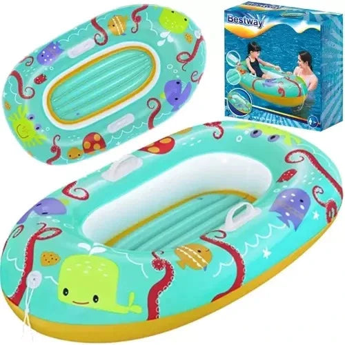 Bestway Kinderboot Aufblasbar 119x79cm Schwimmbett Schwimmboot Pool Boot