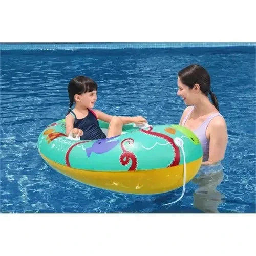 Bestway Kinderboot Aufblasbar 119x79cm Schwimmbett Schwimmboot Pool Boot