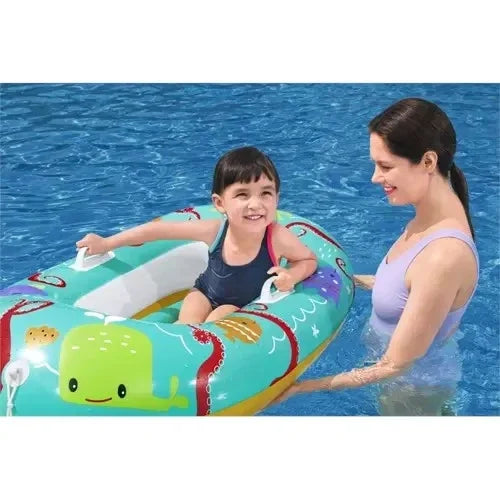 Bestway Kinderboot Aufblasbar 119x79cm Schwimmbett Schwimmboot Pool Boot