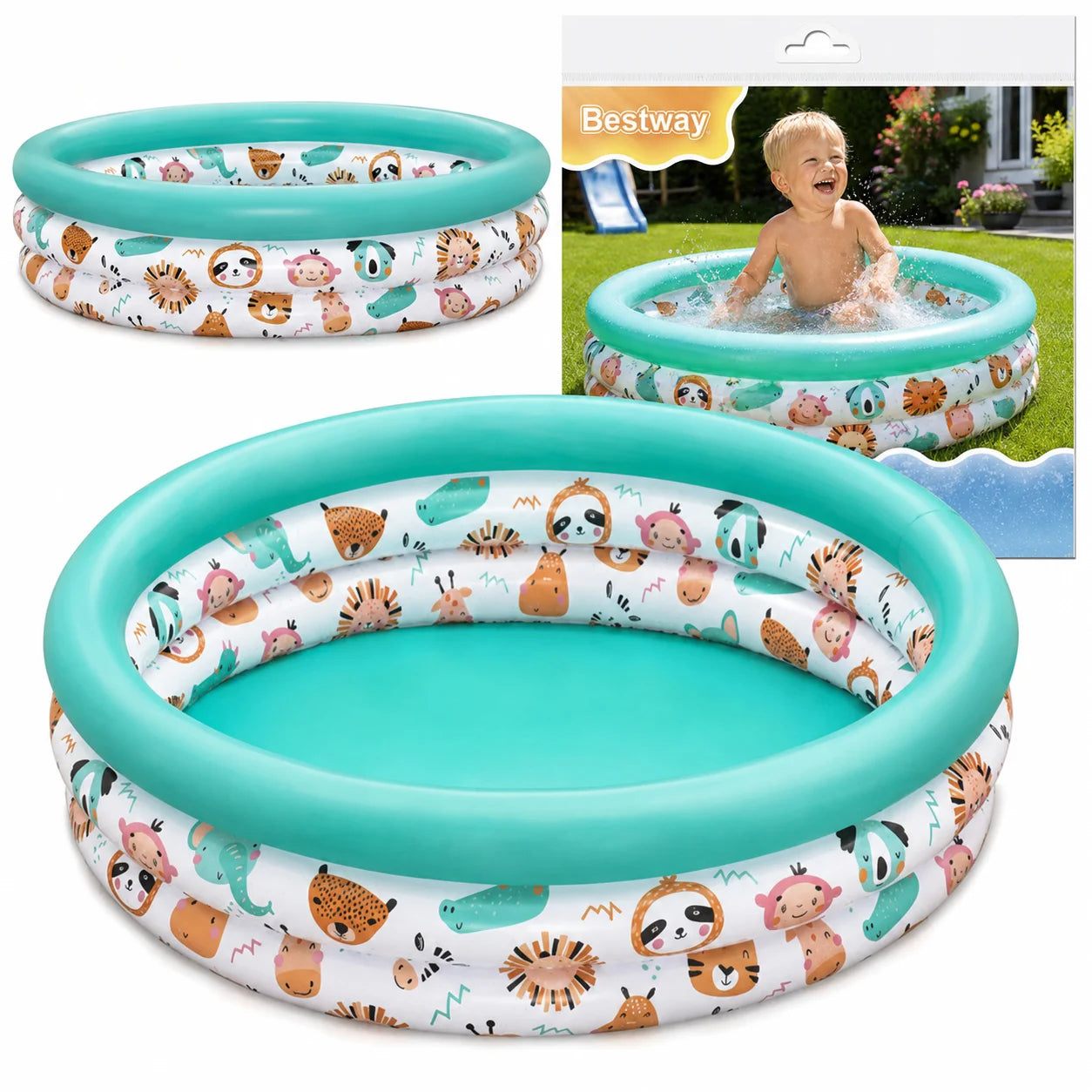 Bestway Kinderpool Planschbecken 102x25cm Aufblasbar Gartenpool Rund 101L