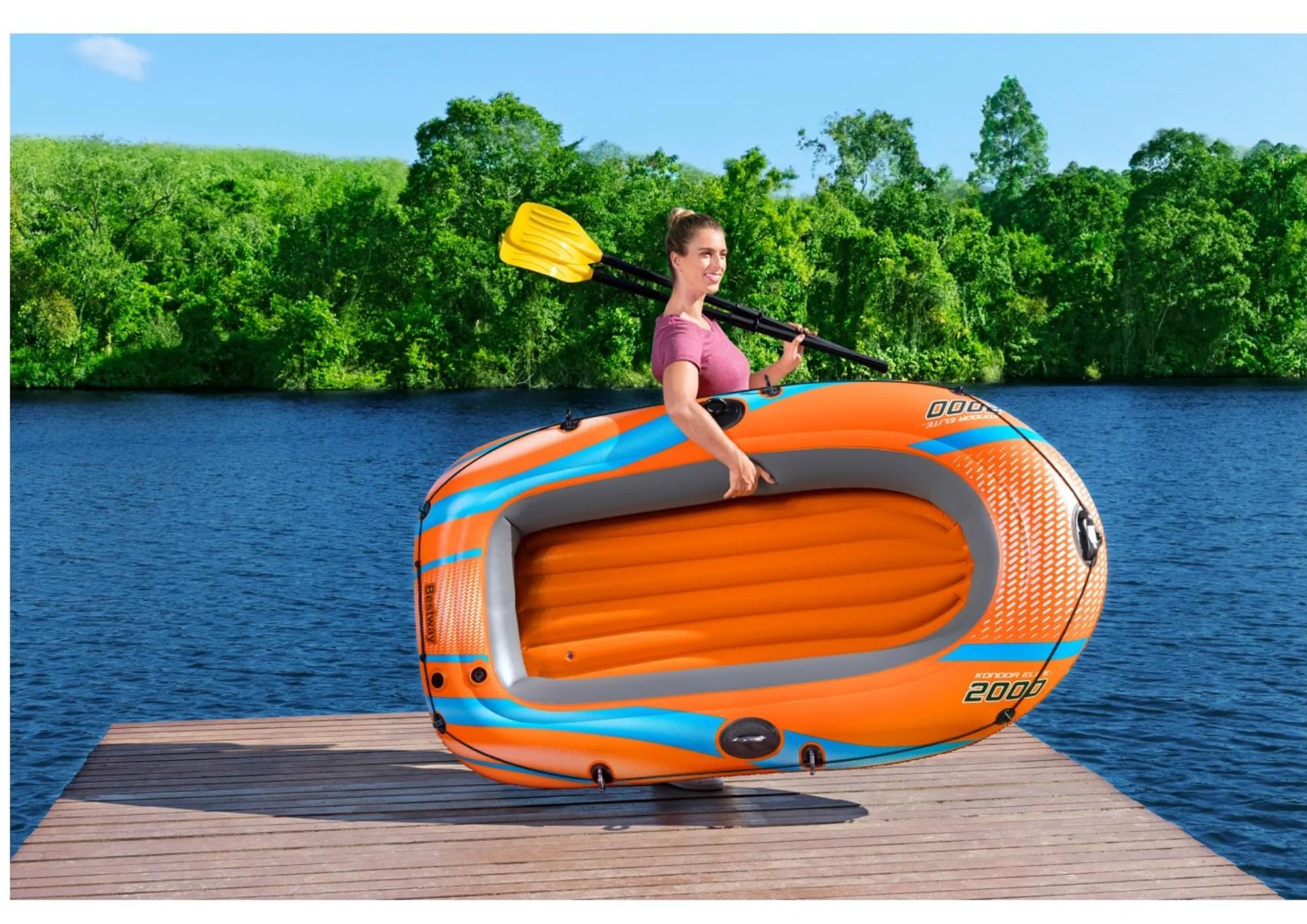 Bestway Kondor 2000 Schlauchboot 2 Personen Set Paddel Pumpe Auswahl