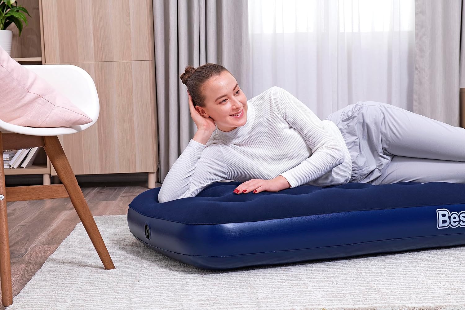 Bestway Luftbett Single 185x76x22cm Luftmatratze Gästebett für Camping & Reisen