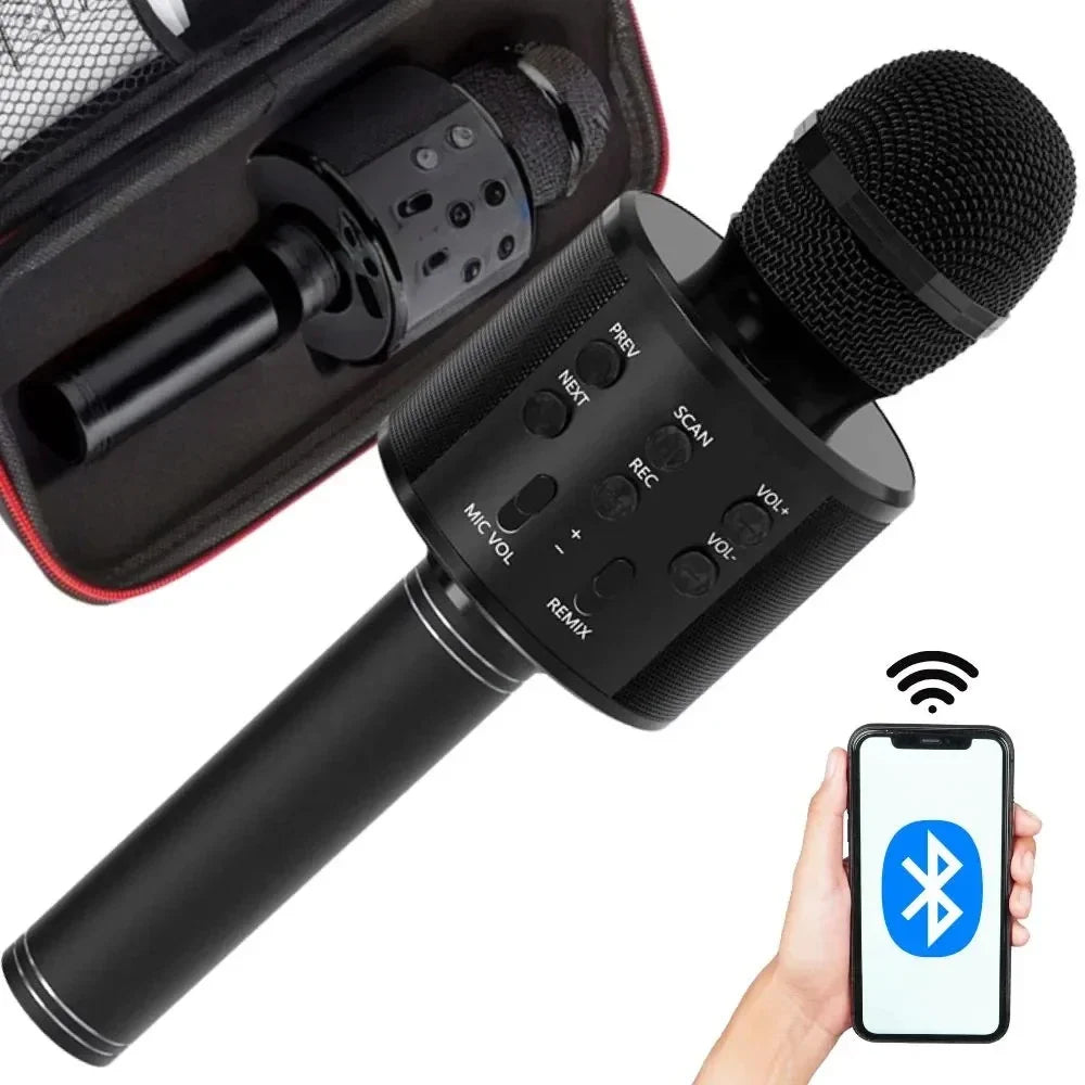 Bluetooth Karaoke Mikrofon Lautsprecher Akku Echo Stimmeffekte Party Geschenk